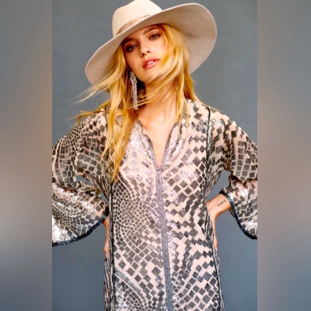 HOST PICK!   Iconic Free People Silver Maxi Dress🪩🪩🪩🪩🪩 - Picture 7 of 9